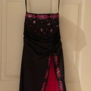 Formal pink and black dress
